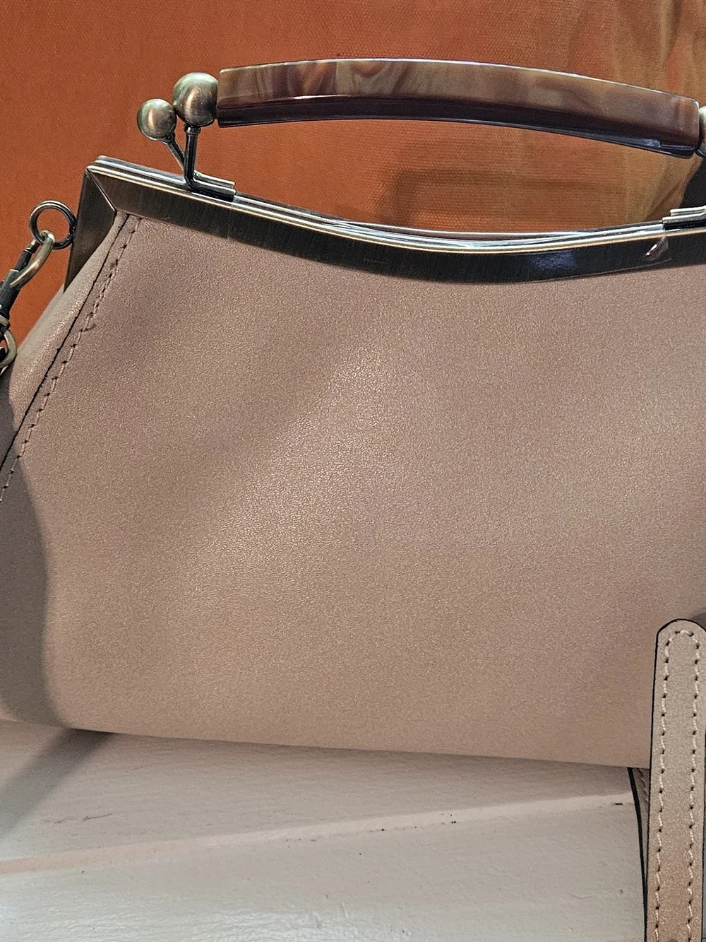Patricia Nash Blush Cream White Embossed Rose Mini Frame Satchel - Picture 2 of 4